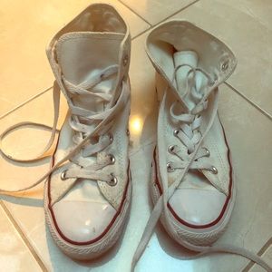 Converse high top white allstar size 6!